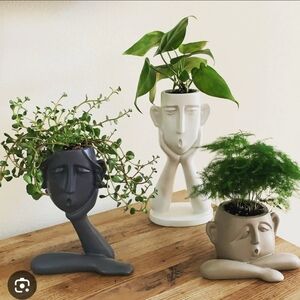 Modern Face Planter Set – Set Of 3 Sizes – Minimalist Art Decor